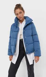 Stradivarius Пуховик С Высоким Воротником Multicolor M