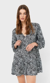 Stradivarius Короткое Платье В Стиле Бохо Черный L