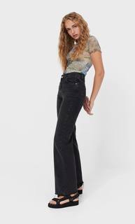 Stradivarius Футболка Из Прозрачной Ткани Пурпурный Xs