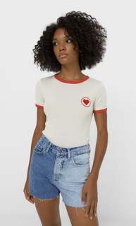 Stradivarius Футболка С Контрастными Деталями Multicolor M