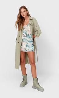 Stradivarius Платье Из Прозрачной Ткани В Бельевом Стиле Хаки Xl
