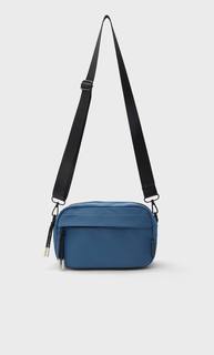 Stradivarius Сумка Из Ткани С Плечевым Ремнем Синий 103