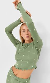 Stradivarius Топ В Пижамном Стиле С Цветочным Принтом Multicolor L