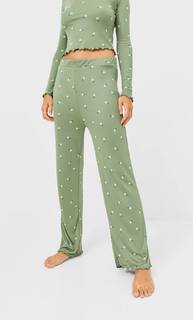 Stradivarius Брюки В Пижамном Стиле С Цветочным Принтом Multicolor S