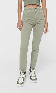 Stradivarius Джинсы Mom Fit Облегающего Кроя Хаки 42