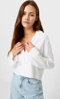 Stradivarius Рубашка С Расклешенными Рукавами Белый S