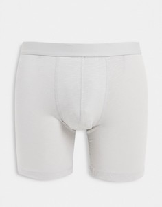 Светлые удлиненные боксеры-брифы из модала ASOS DESIGN-Серый