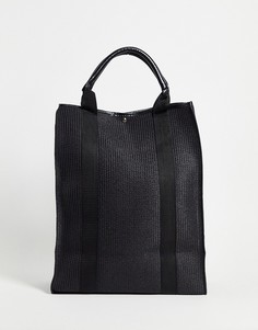 Соломенная сумка-тоут SVNX-Черный цвет