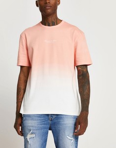 Розовая футболка с принтом тай-дай River Island-Розовый цвет