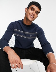 Джемпер с круглым вырезом BOSS Athleisure Raldon-Темно-синий