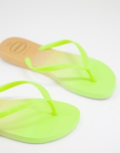 Тонкие шлепанцы с градиентным эффектом омбре желто-золотистого цвета Havaianas-Желтый