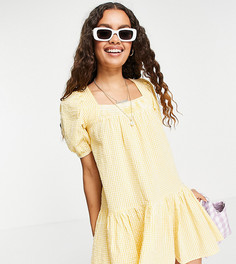 Светло-желтое платье мини с квадратным вырезом New Look Petite-Желтый