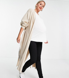 Черные джинсы скинни с посадкой под животом ASOS DESIGN Maternity-Черный цвет