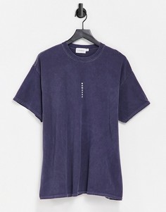 Серая oversized-футболка с вертикальным принтом "Nowhere" Topman-Серый