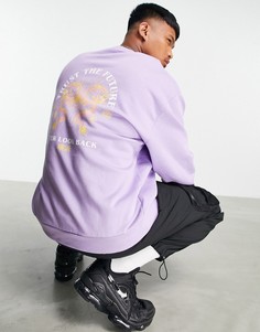 Фиолетовый oversized-свитшот с принтом дракона на спине ASOS DESIGN-Фиолетовый цвет
