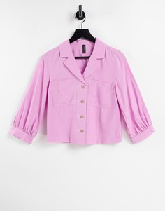 Фиолетовая рубашка в винтажном стиле со сборками на рукавах Y.A.S-Фиолетовый цвет