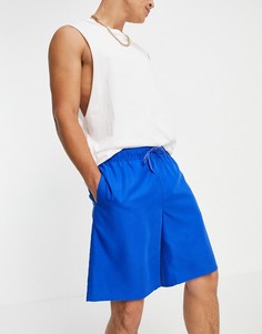 Удлиненные шорты для плавания синего цвета ASOS DESIGN-Голубой