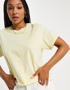 Желтая футболка с короткими рукавами из органического хлопка Miss Selfridge-Желтый