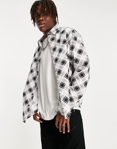 Свободная oversized-рубашка с карманами в косую клетку черно-белого цвета ASOS DESIGN-Черный цвет