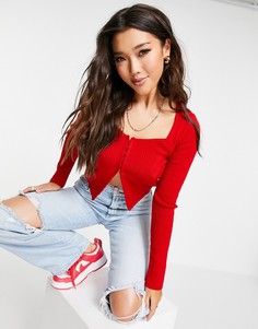 Красный джемпер с корсетной отделкой ASOS DESIGN