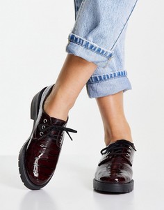 Бордовые ботинки на шнуровке Miss Selfridge Lila-Красный