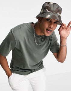 Oversized-футболка из органического хлопка цвета хаки Burton-Зеленый цвет