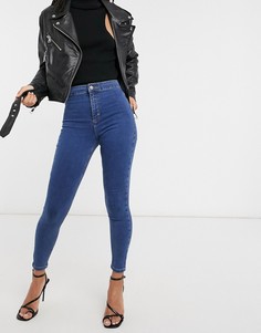 Выбеленные зауженные джинсы из переработанного смесового хлопка Topshop Joni-Голубой