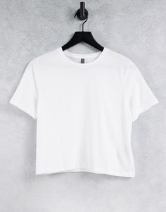 Белая укороченная футболка Pieces-Белый