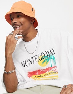 Белая oversized-футболка в винтажном стиле с принтом "Montego Bay" спереди Reclaimed Vintage Inspired-Белый