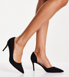 Черные остроносые туфли на каблуке для широкой стопы Miss KG Celia-Черный цвет