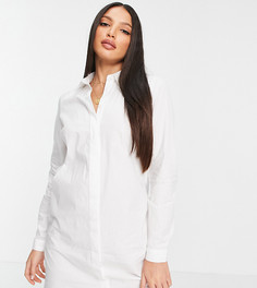 Белое хлопковое платье-рубашка мини ASOS DESIGN Tall-Белый