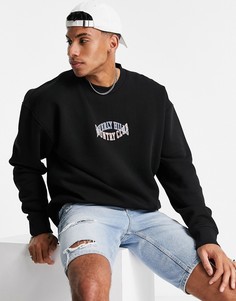 Черный свитшот с вышивкой Beverly Hills Country Club Topman-Черный цвет