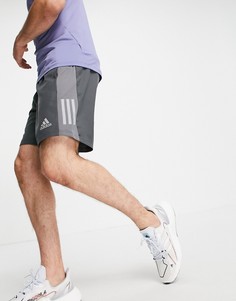 Серые шорты для бега с логотипом adidas Running-Серый