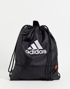 Черная спортивная сумка с крупным логотипом adidas Training-Черный цвет