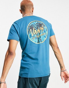 Синяя футболка с принтом на спинке Vans Sketched Palms-Голубой