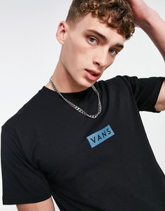 Черная футболка с синим принтом Vans Classic Easy Box-Черный цвет