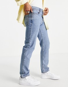 Прямые джинсы выбеленного голубого цвета Topman-Голубой