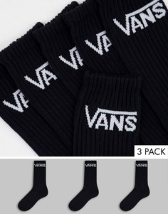 Набор из 3 пар черных носков Vans Classic-Черный цвет