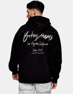 Черный худи с принтом "Broken Dreams" Topman-Черный цвет