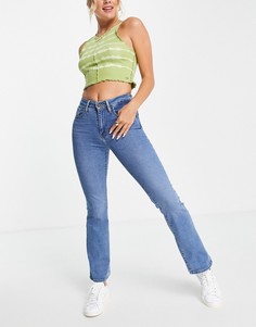 Синие джинсы с завышенной талией и легким клешем Levis 725-Голубой Levis®