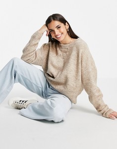 Джемпер в стиле oversized светло-бежевого цвета с пышными рукавами ASOS DESIGN-Светло-бежевый цвет