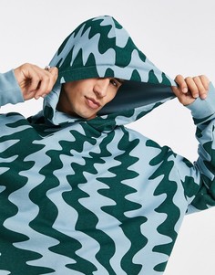 Oversized-худи от комплекта со сплошным зигзагообразным принтом ASOS DESIGN-Разноцветный