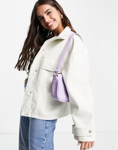 Белая куртка из искусственной кожи ASOS DESIGN-Белый