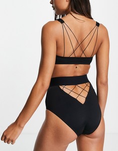 Черный бюстгальтер из микрофибры на косточках с высокими чашечками ASOS DESIGN Vivian-Черный цвет