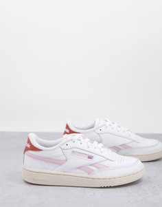 Бело-розовые кроссовки Reebok Club C Revenge-Белый