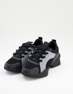 Черные сетчатые кроссовки на шнуровке ASOS DESIGN Direction-Черный цвет