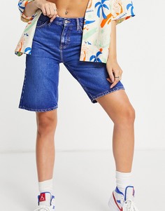 Удлиненные джинсовые шорты ярко-синего цвета от комплекта Topshop Editor-Голубой