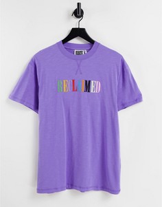 Фиолетовая футболка с радужной вышивкой Reclaimed Vintage Inspired-Фиолетовый цвет