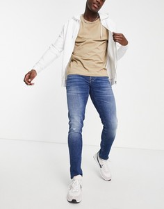 Выбеленные зауженные джинсы цвета индиго Armani Exchange J14-Черный цвет