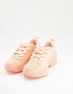 Кроссовки из сетки персикового цвета на шнуровке ASOS DESIGN Direction-Розовый цвет